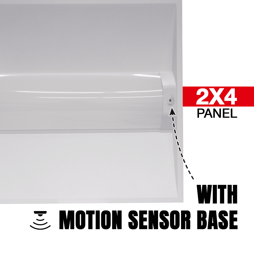 2x4 LED Center Basket Troffer with Motion Sensor Base