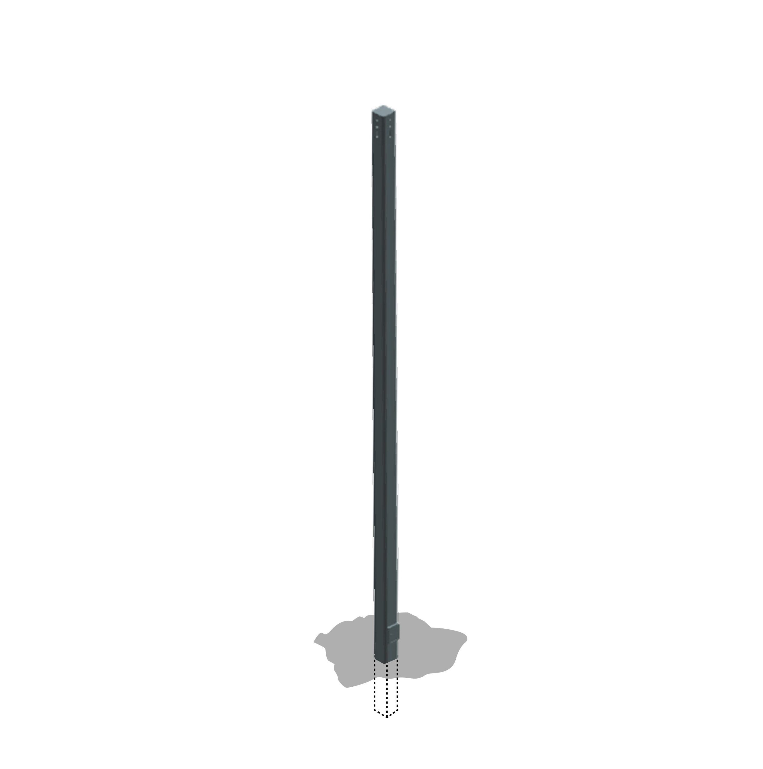 Straight Square Steel Direct Bury Pole