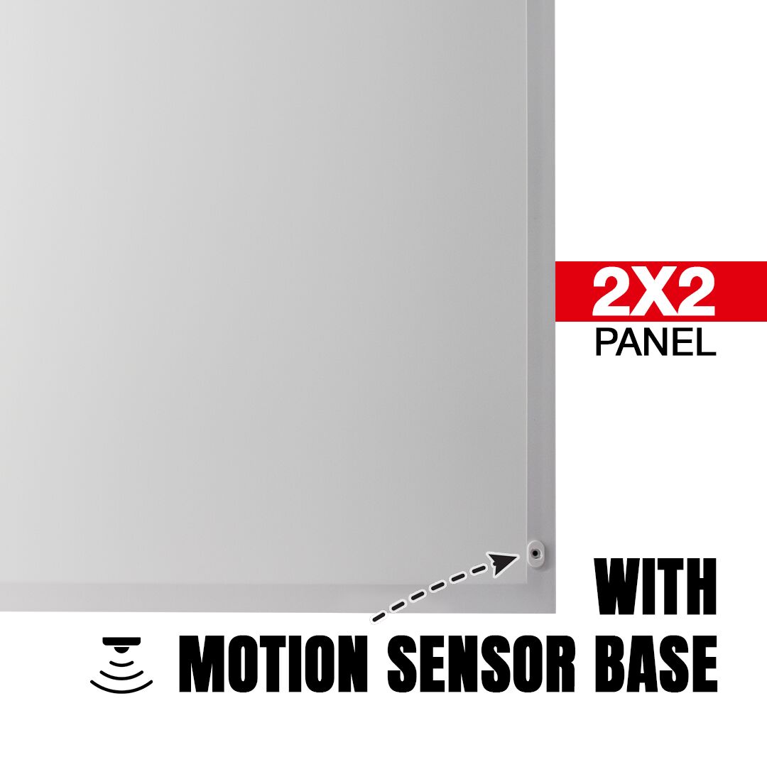 2x2 LED Backlit Panel Light with Motion Sensor Base